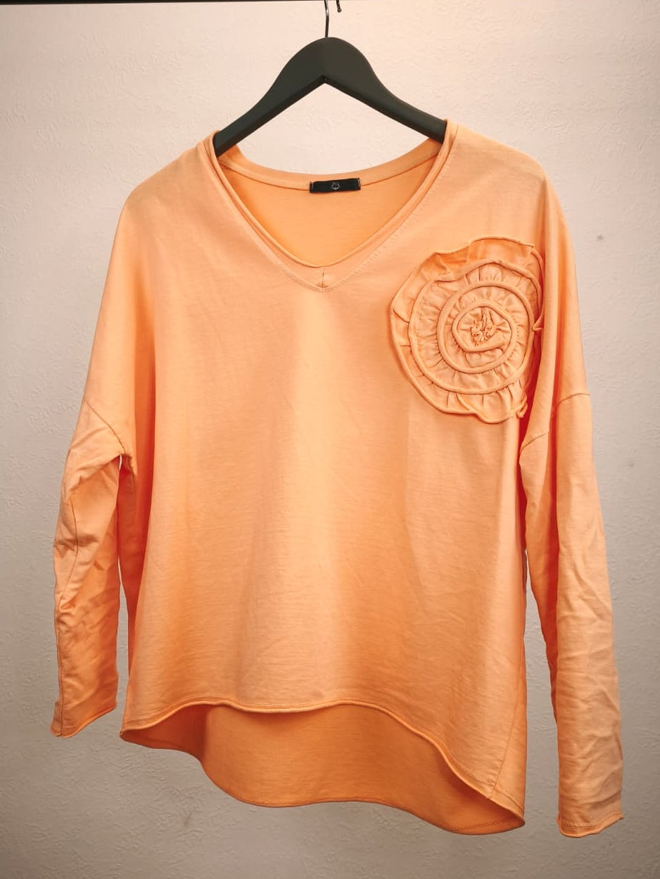 Sweatshirt mit Blumenapplikation