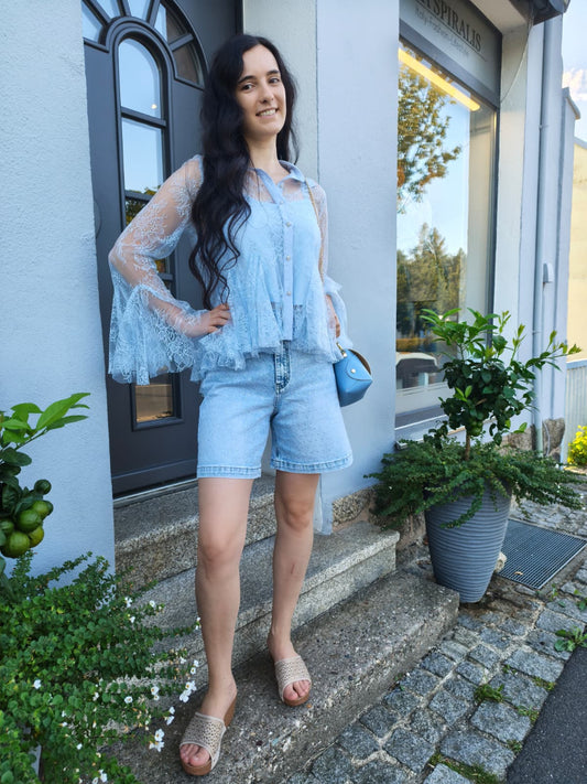 Glitzer-Jeans kurz