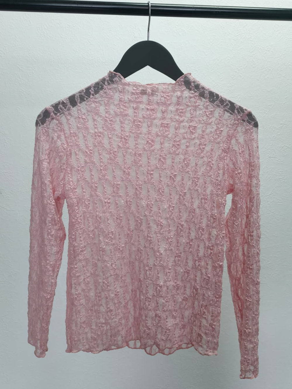 Transparentes Spitzen-Langarmshirt