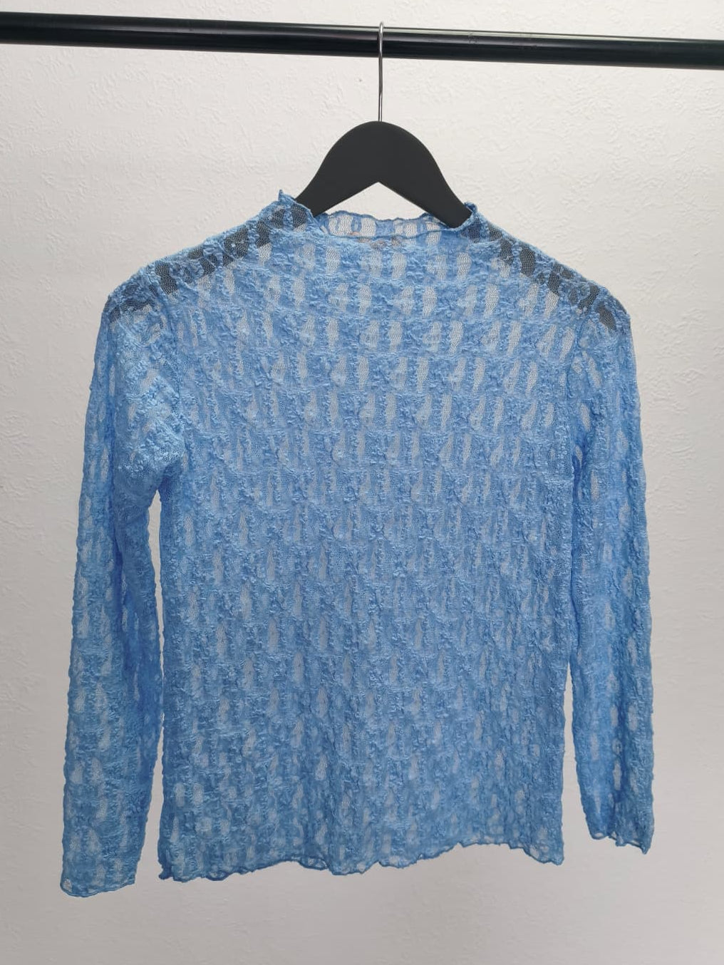 Transparentes Spitzen-Langarmshirt