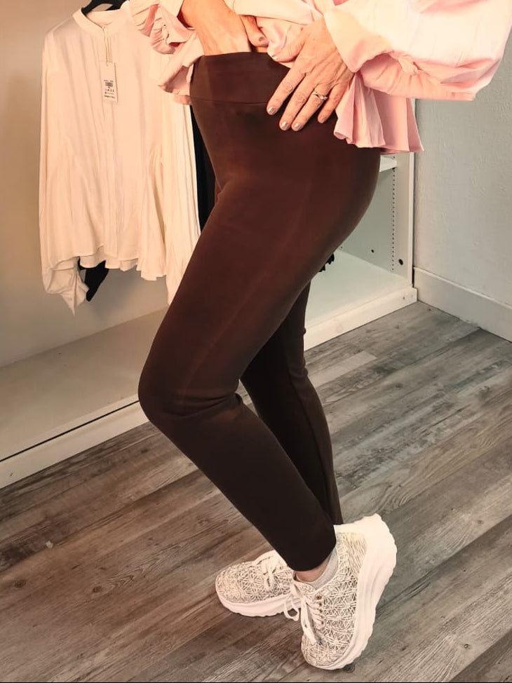 Legging samtweich, mit breitem Bund