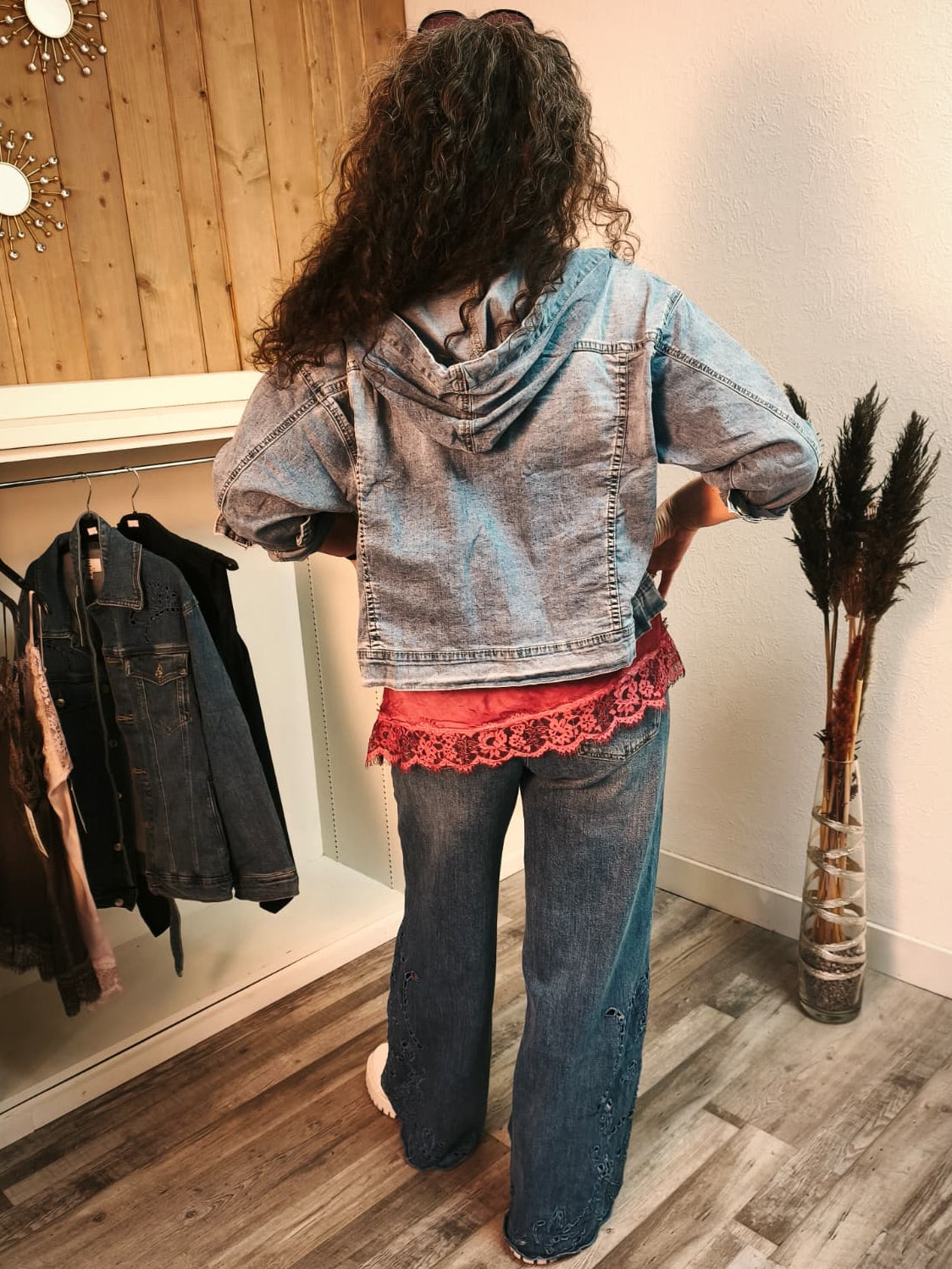 Jeans-Jacke mit Kapuze