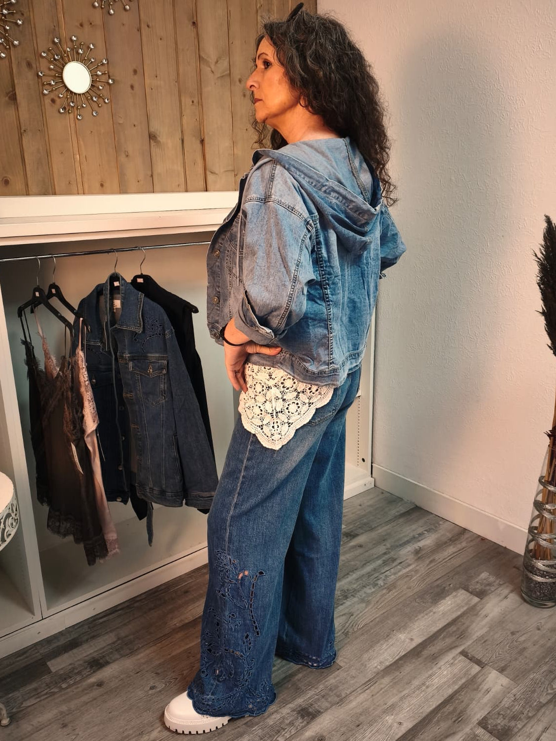 Jeans-Jacke mit Kapuze