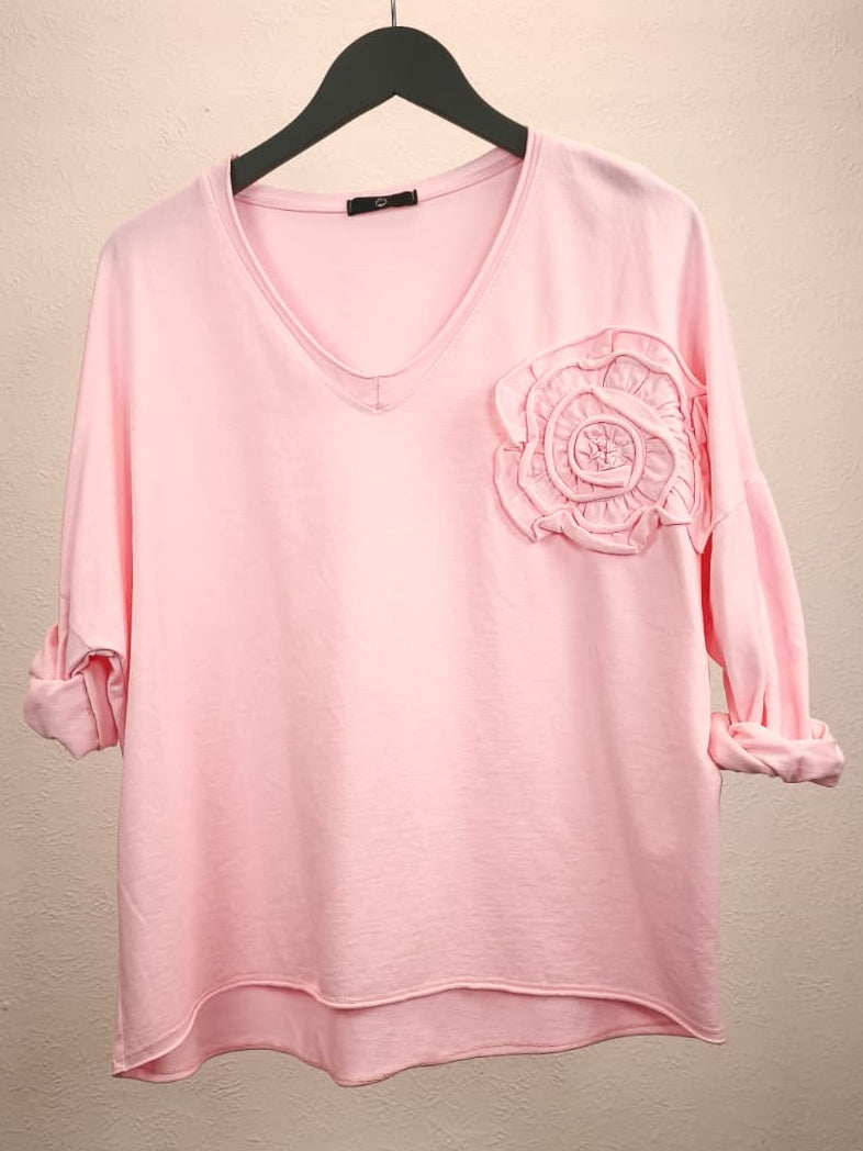Sweatshirt mit Blumenapplikation