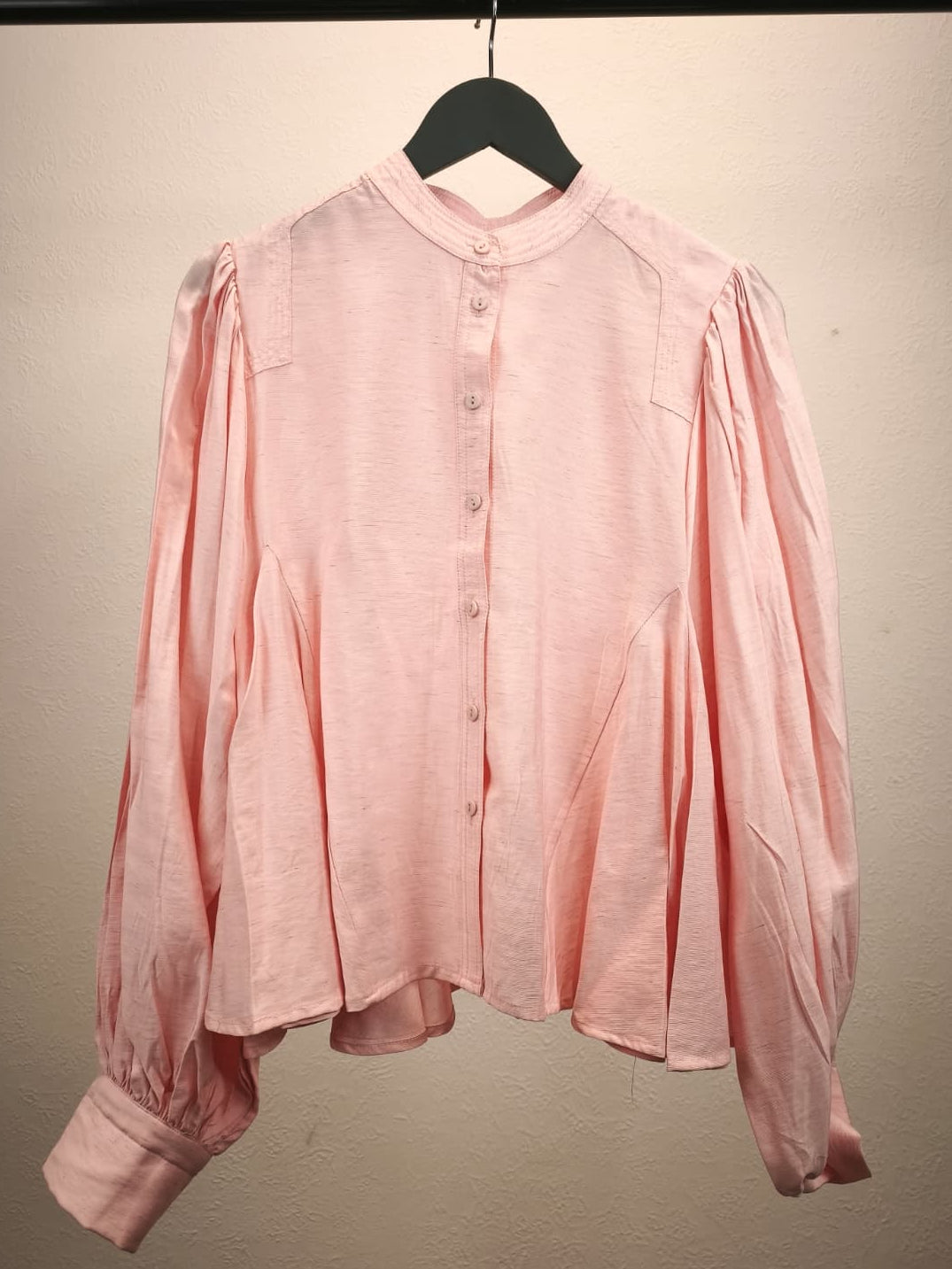 Langarm-Bluse mit Stehkragen