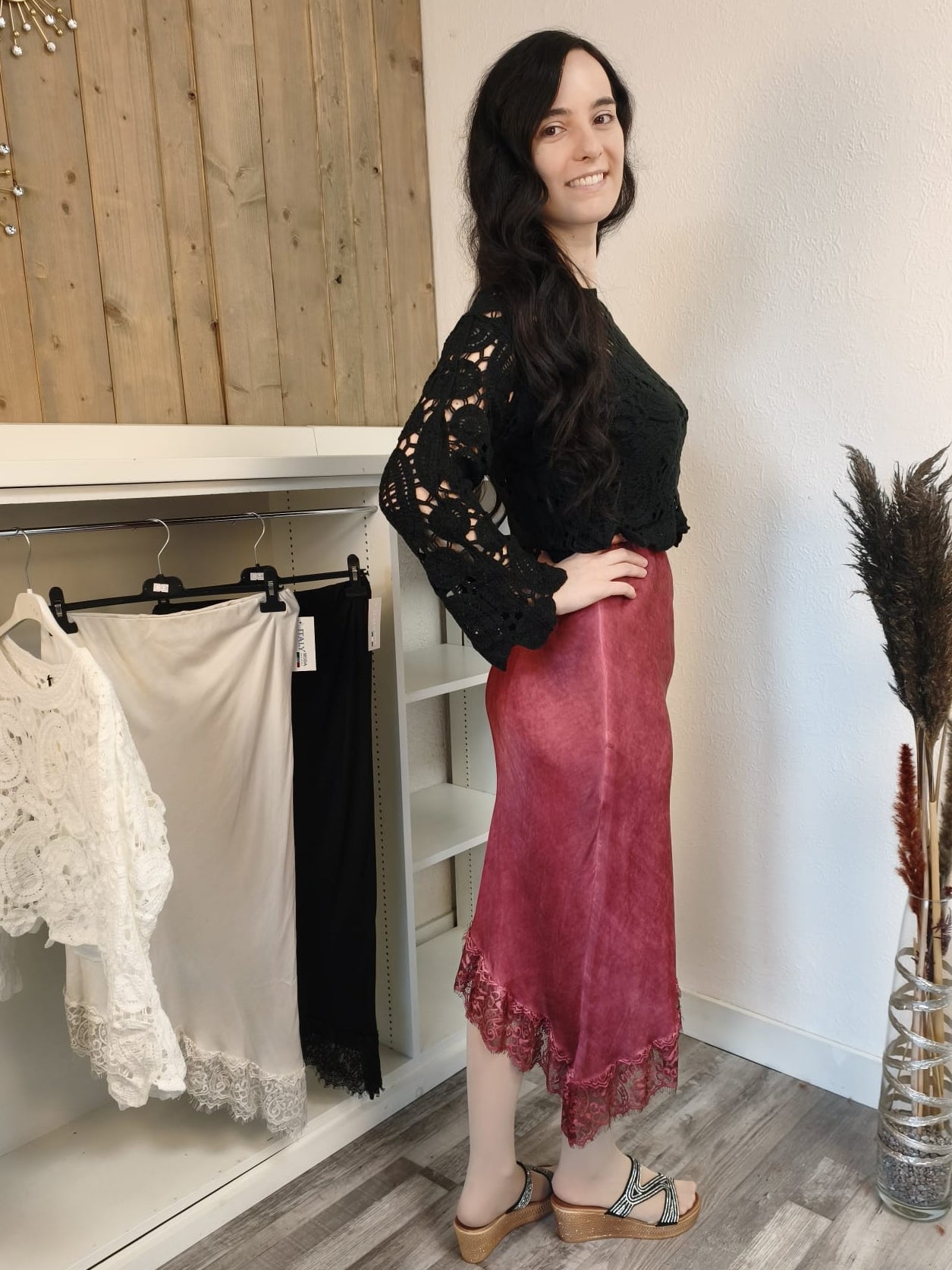 Rock mit Spitze lang asymmetrisch