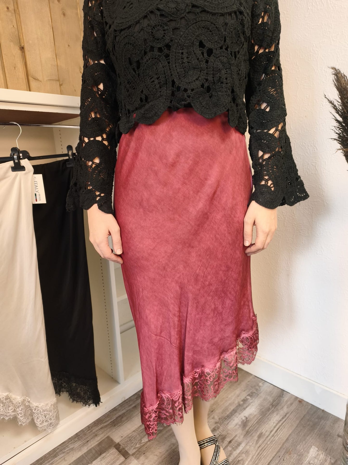 Rock mit Spitze lang asymmetrisch