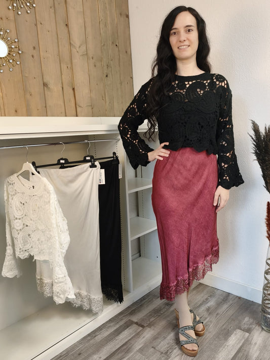 Rock mit Spitze lang asymmetrisch