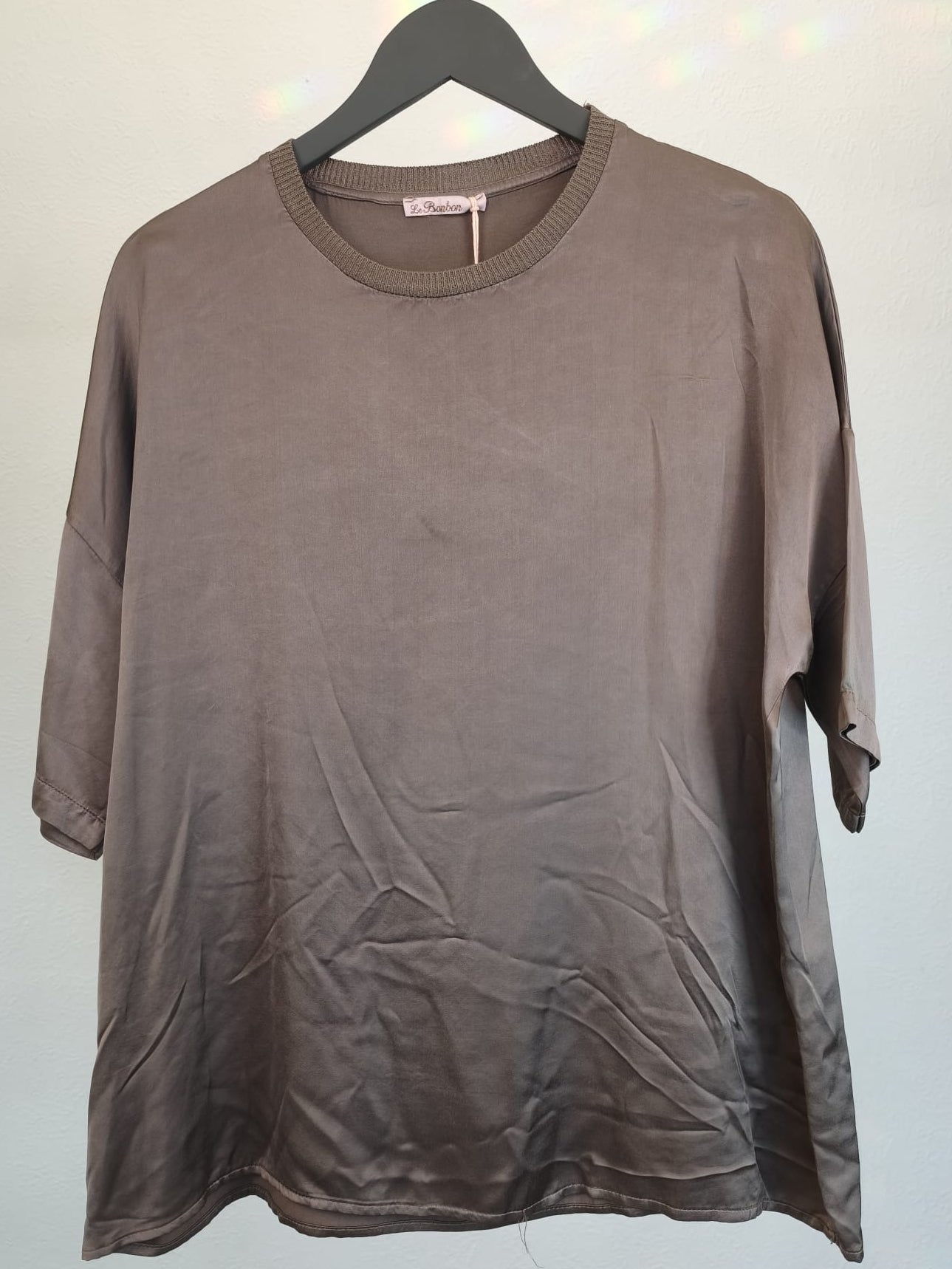 Blusenshirt uni kurzärmlig