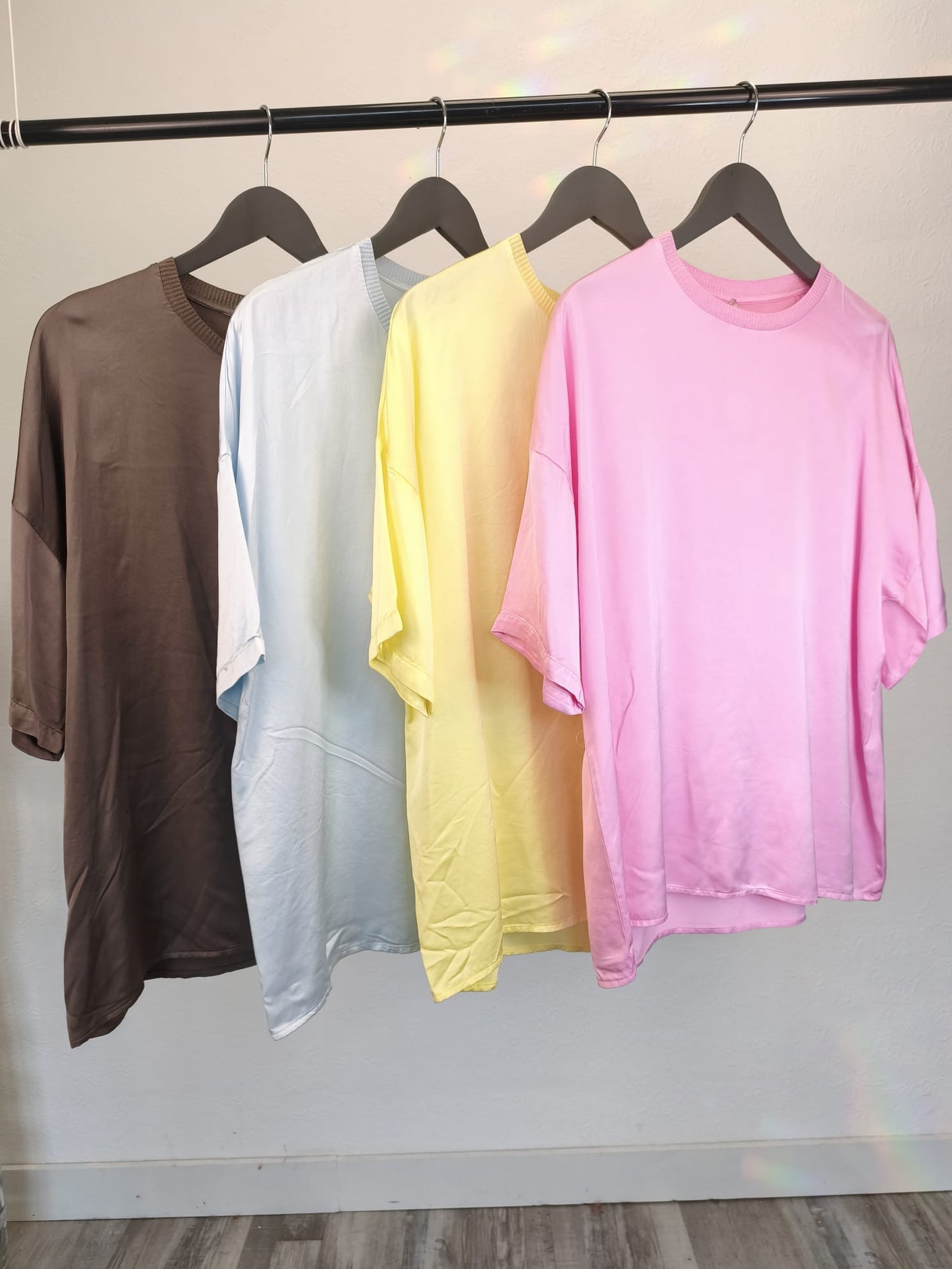 Blusenshirt uni kurzärmlig