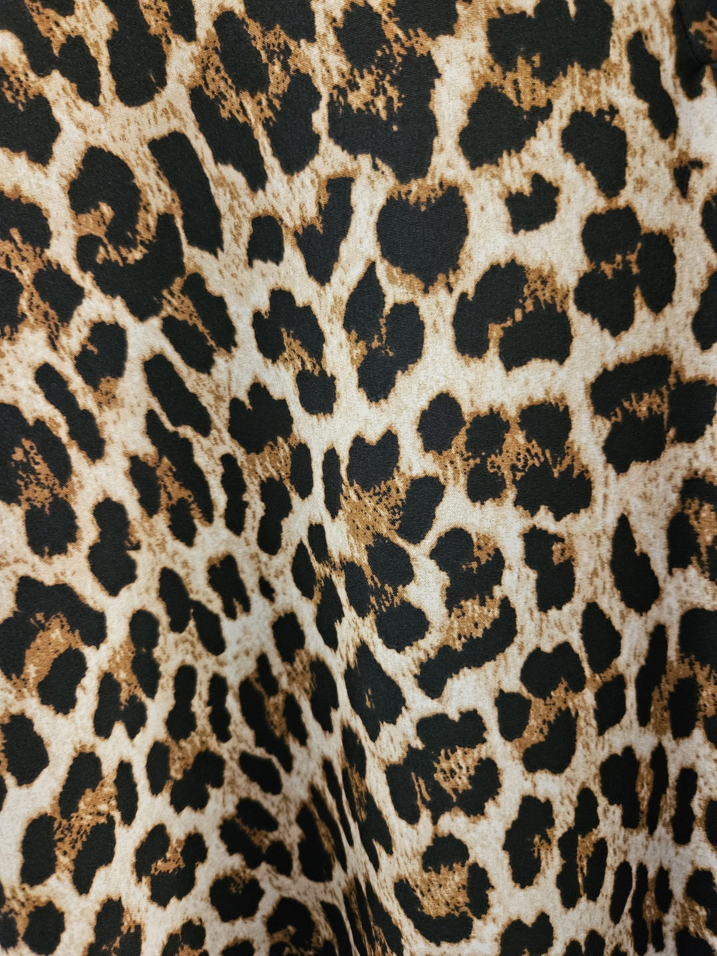 Kleid kurzärmlig mit Kragen Animalprint beige/schwarz